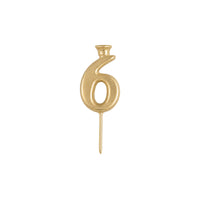 Gold Number Candle Holder - Number 6
