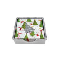 Holiday Tree Beaded Napkin Box Set