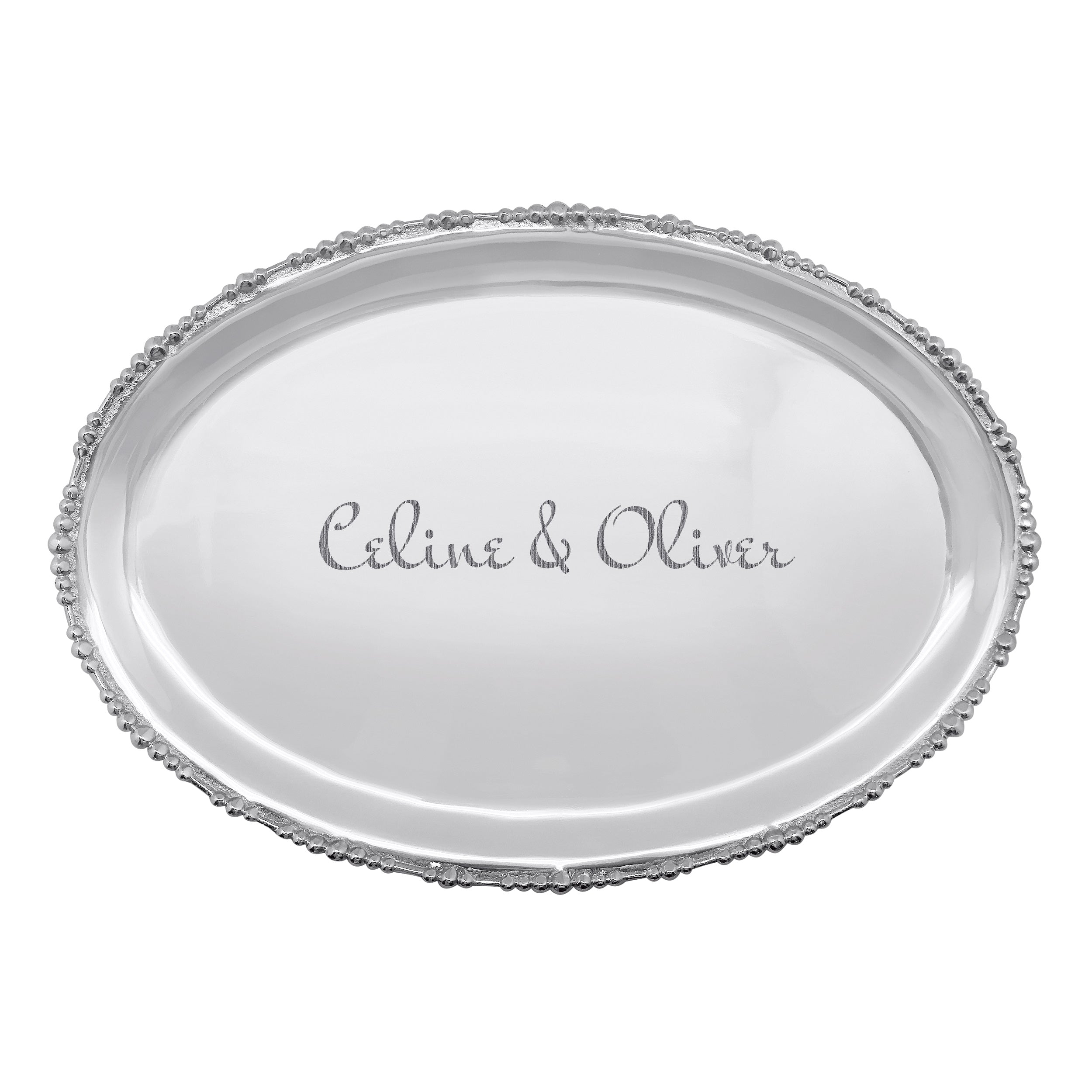 Pearl Drop Oval Platter Engraved Sample Mariposa Wholesale