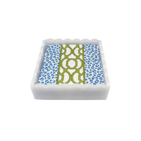 Knots And Spots White Scalloped Cocktail Napkin Box Set