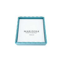 Teal Scallop Napkin Box with Insert