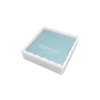 White Scalloped Napkin Box with Insert