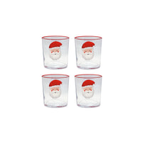 Santa Suite of 4 Double Old Fashion Glasses