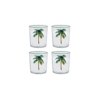Palm Tree Suite of 4 Double Old Fashion Glasses