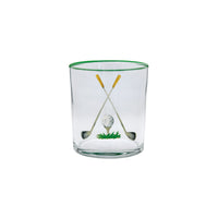 Golf Clubs Suite of 4 Double Old Fashion Glasses