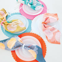 Teal Scalloped Acrylic 15" Placemat Set of 2