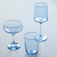 Fine Line Light Blue with White Rim DOF Glass Set of 4