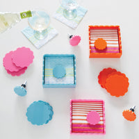 Teal Scallop Napkin Box with Insert