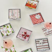 Holiday Tree Beaded Napkin Box Set