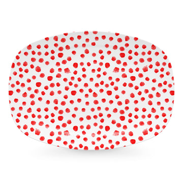 Red Dotty Platter