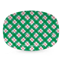 Green and Red Plaid Platter