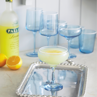 Fine Line Light Blue with White Rim Coupe Set of 4