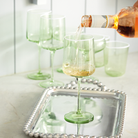 Fine Line Light Green with White Rim Wine Glass Set of 4