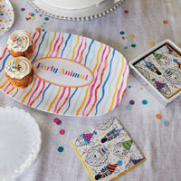 Party Animal White Beaded Napkin Box