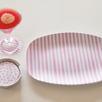 Pink Simple Stripes Platter
