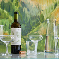 Fine Line Clear with White Rim DOF Glass Set of 4