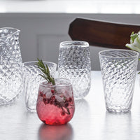Clear Herringbone Lowball Glass