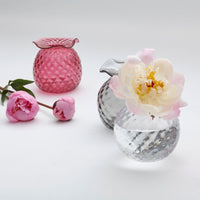Mariposa Handblown Clear Pineapple Bud Vase, Pink Pineapple Bud Vase, Gray Pineapple Bud Vase