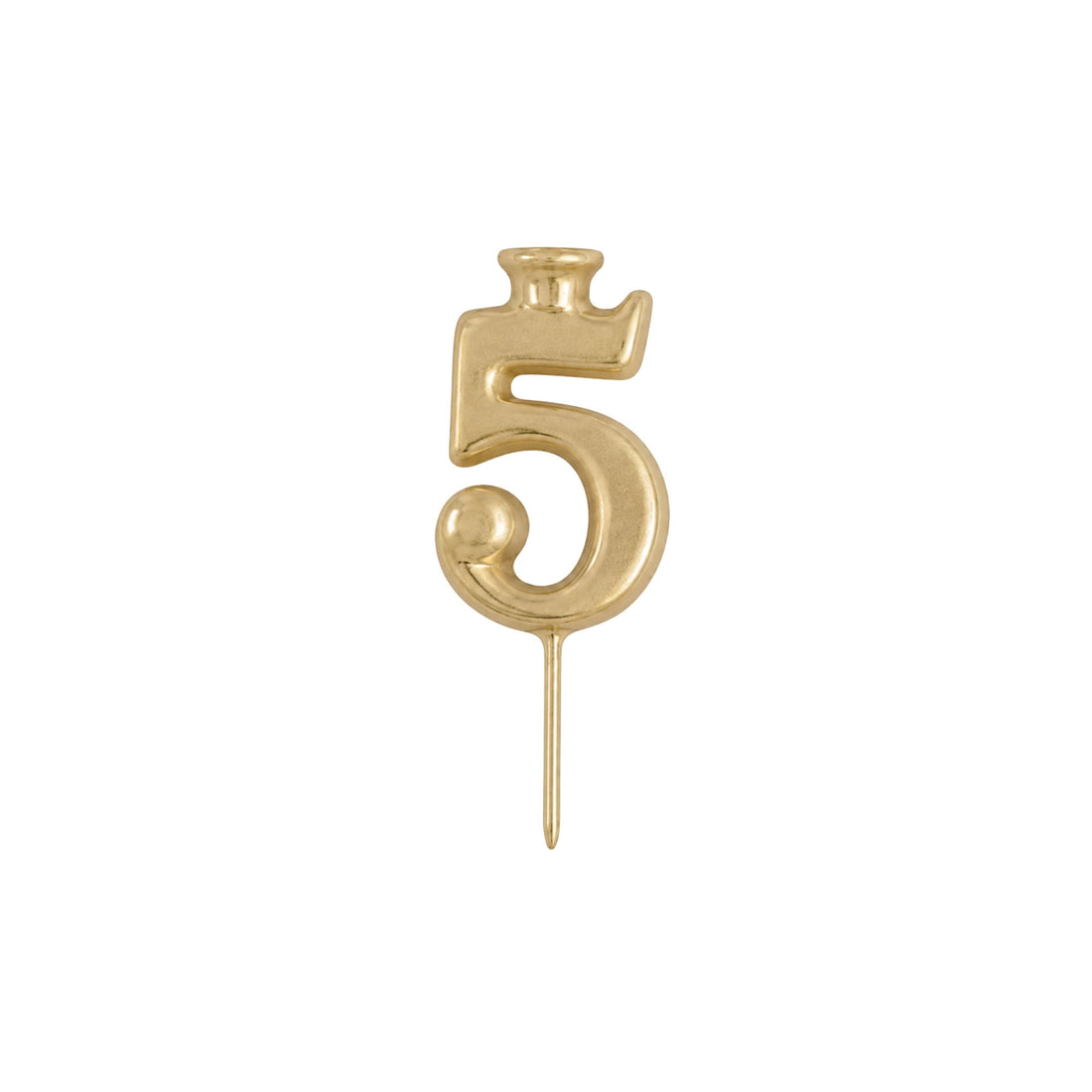 GoldNumber Candle Holder - Number 5