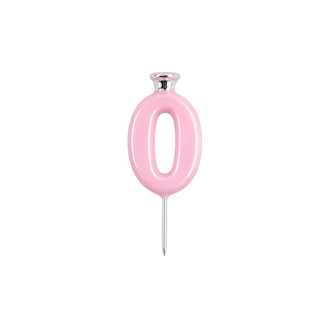 Pink Number Candle Holder - Number 0