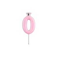 Pink Number Candle Holder - Number 0