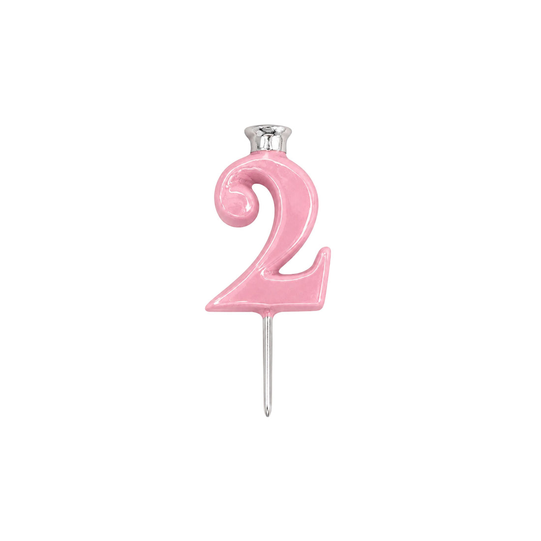 Pink Number Candle Holder - Number 2