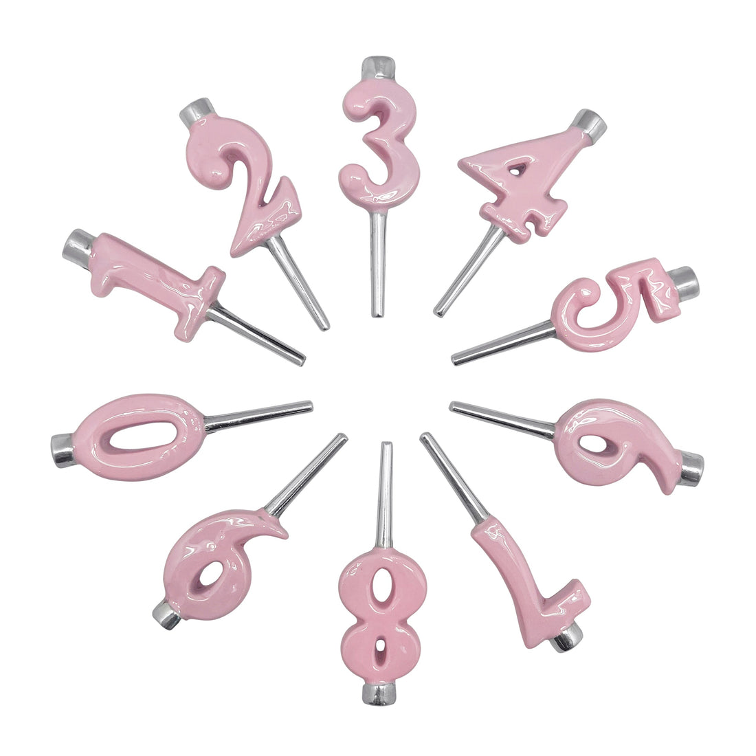 Pink Number Candle Holder - Number 5