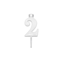 White Number Candle Holder - Number 2