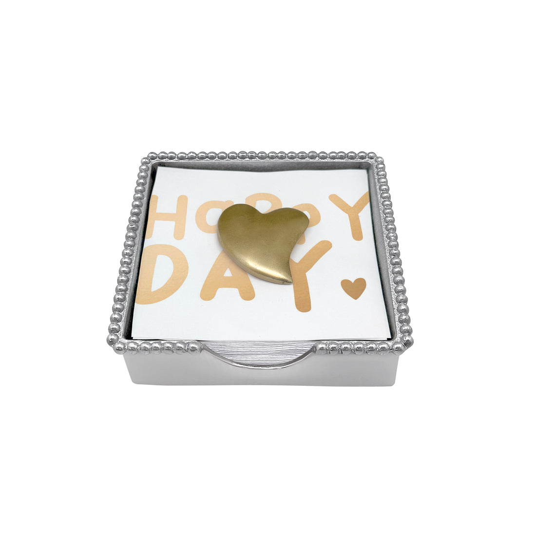 Gold Heart Beaded Napkin Box Set