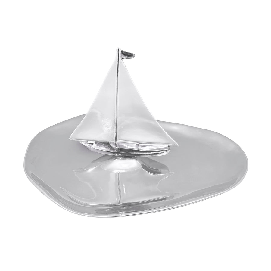 White Sailboat Platter