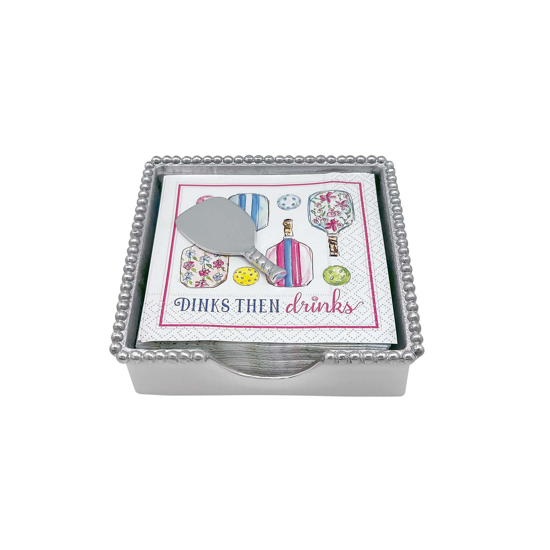 Pickleball Drinks Beaded Napkin Box Set