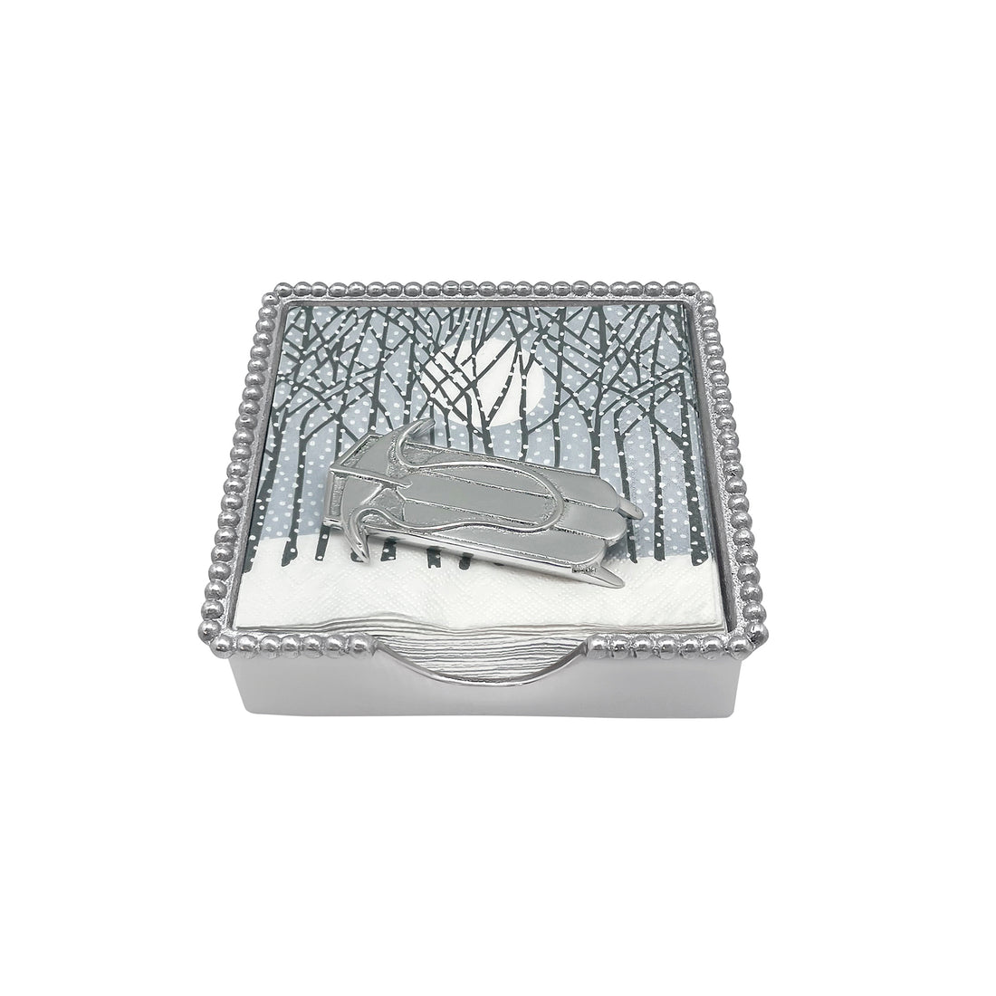 Double Runner Sled Beaded Napkin Box Set