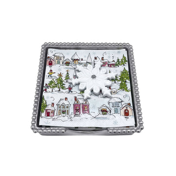 White Snowflake (2974) Beaded Napkin Box Set