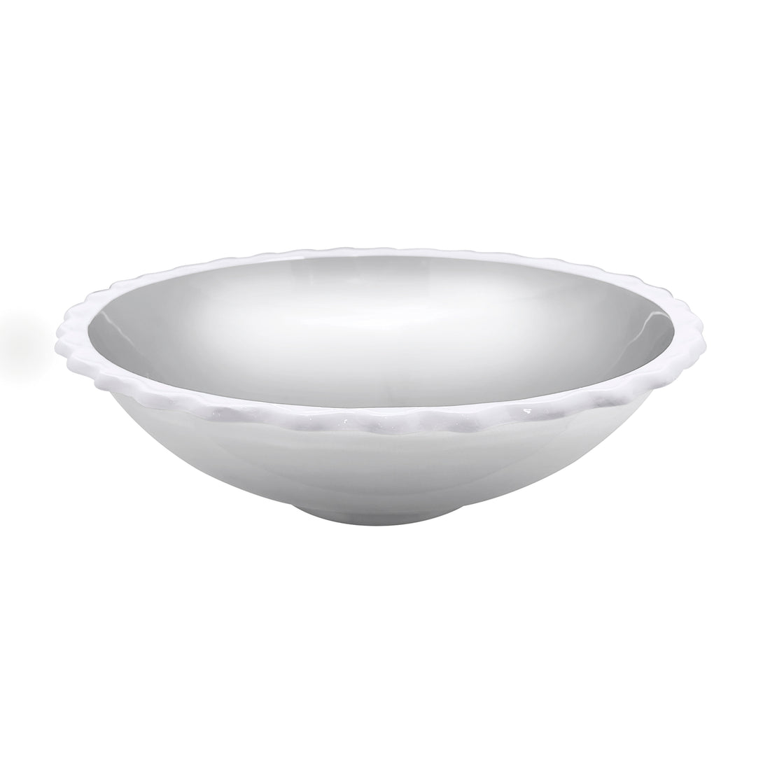 White Wavy Serving Bowl