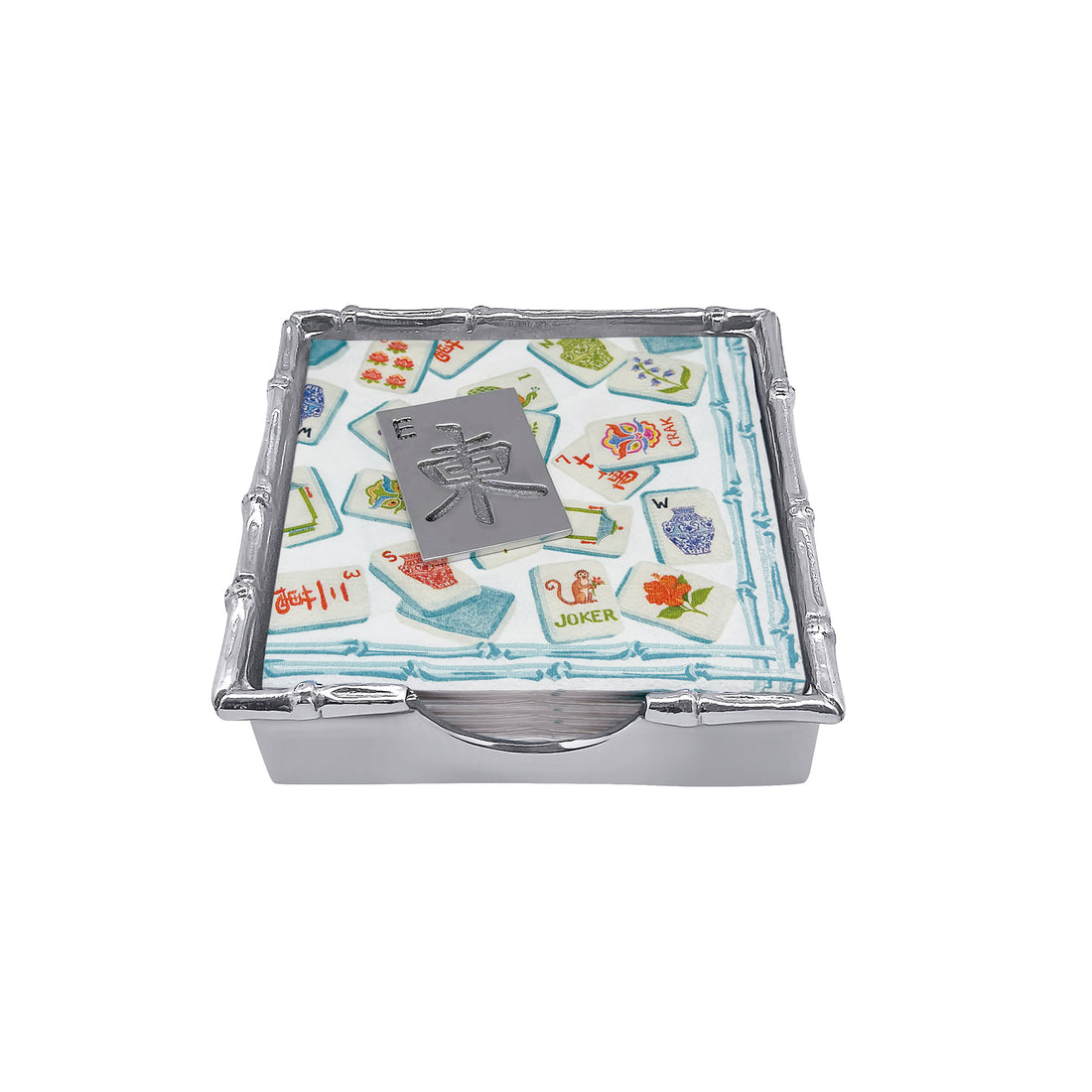 Mahjong Tile Bamboo Napkin Box Set