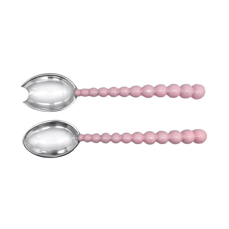 Pearled Pink Large Salad Servers