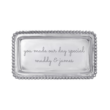 Beaded Statement Tray Engraved Sample