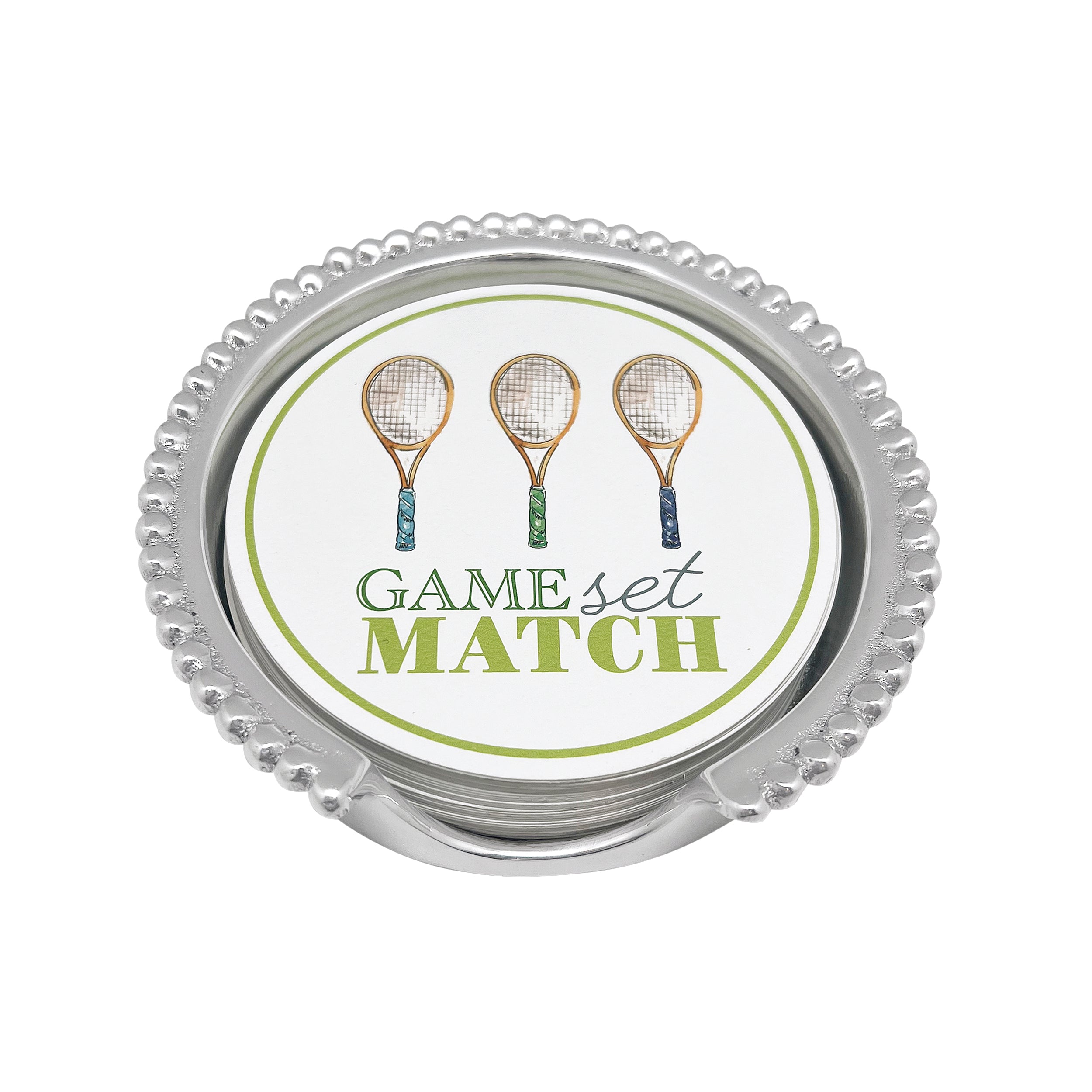 Game, Set, Match Tennis Beaded Coaster Set Mariposa Wholesale