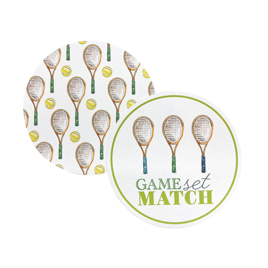 Game, Set, Match Tennis Coaster Refill, 40 Count