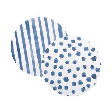 Blue Dotty and Stripe Coaster Refill Pack of 40