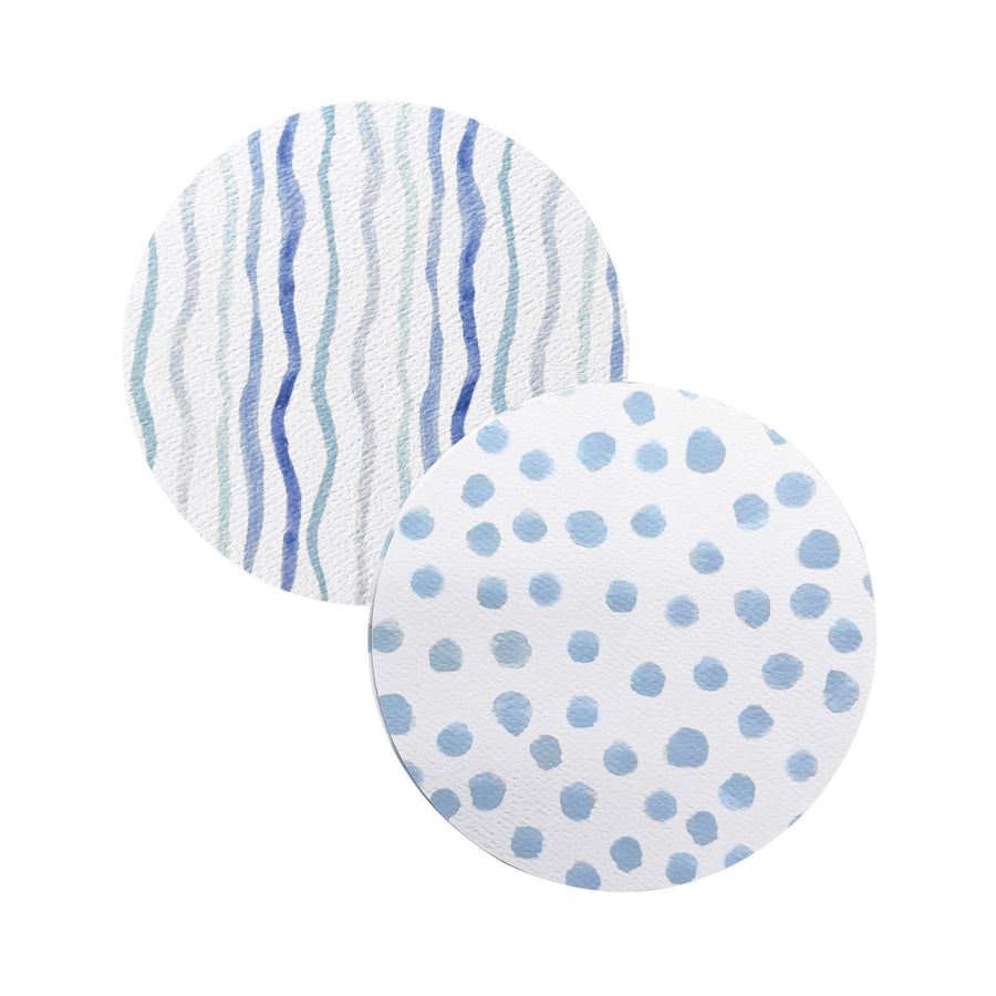 Light Blue Dotty and Stripe Coaster Refill Pack of 40