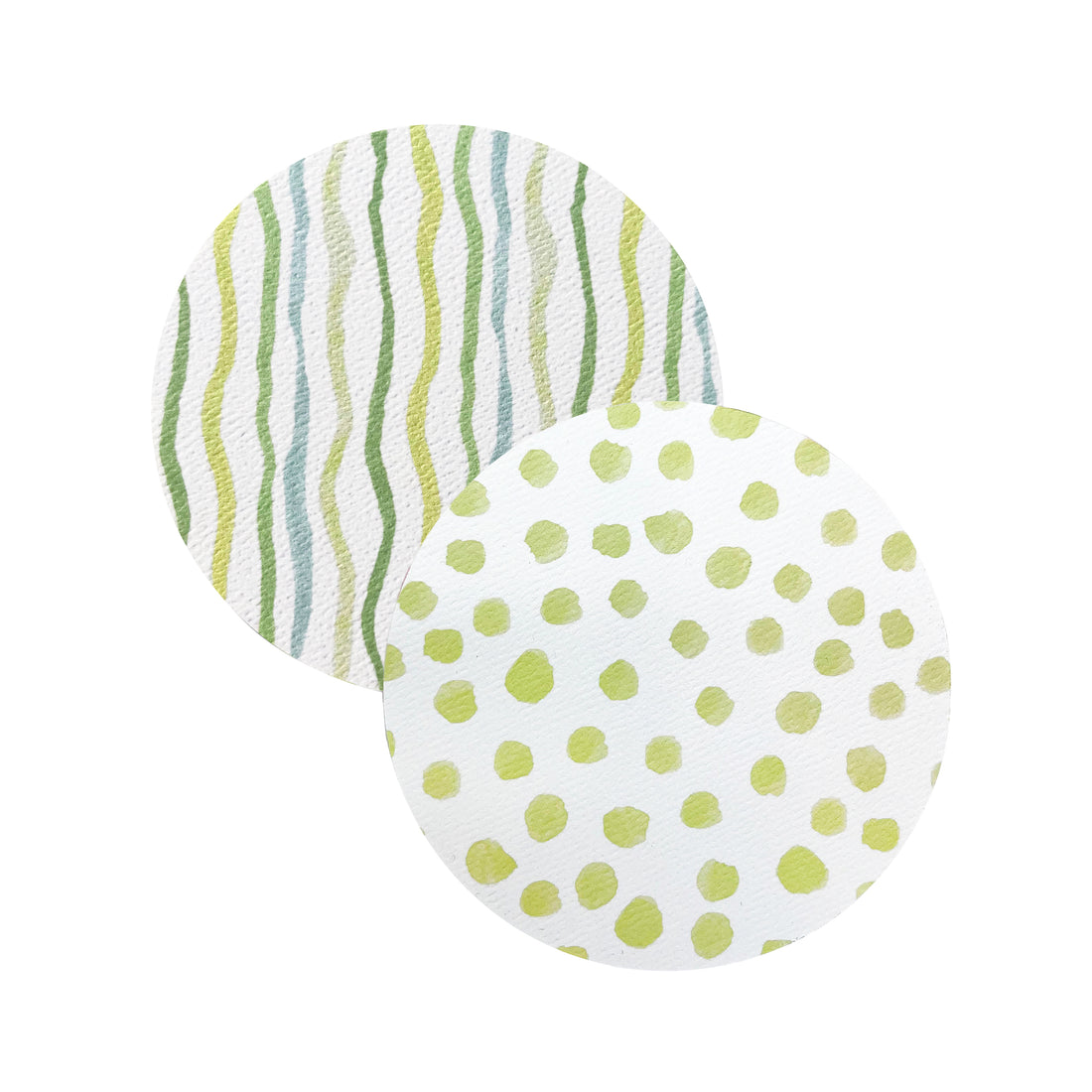 Green Dotty and Stripe Coaster Refill Pack of 40