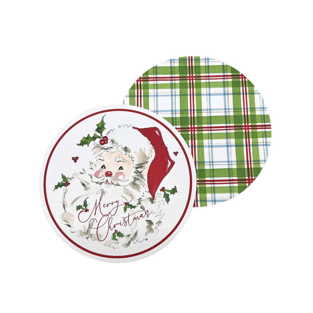 Red Santa Beaded Coaster Set