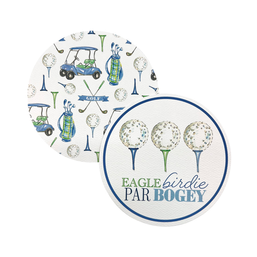 Men's Eagle, Birdie, Par, Bogey Golf Signature Coaster Set