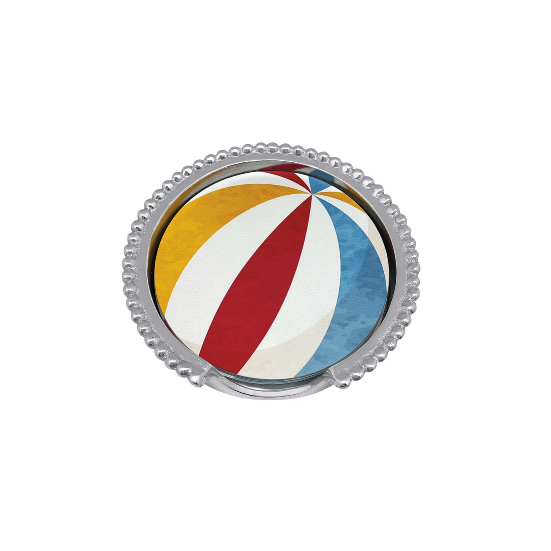 Beach Ball and Stripes Beaded Coaster Set