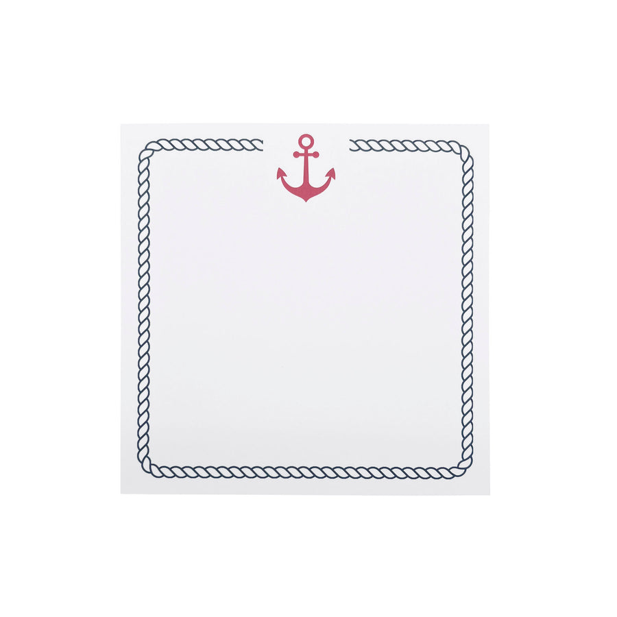 Red Anchor and Nautical Rope Note Pad Refill, 75 Count