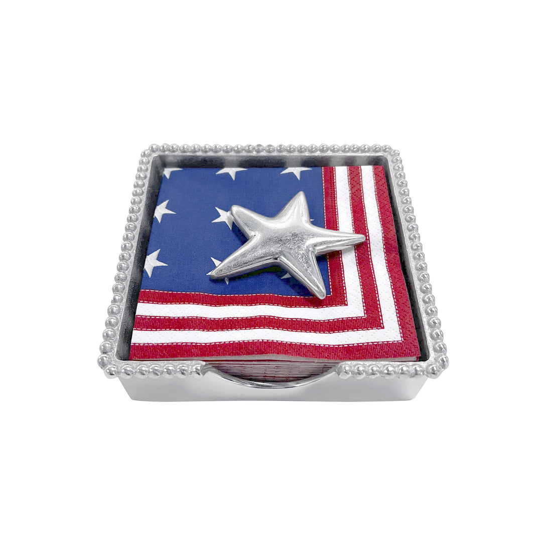 Stars and Stripes Star Beaded Napkin Box Set