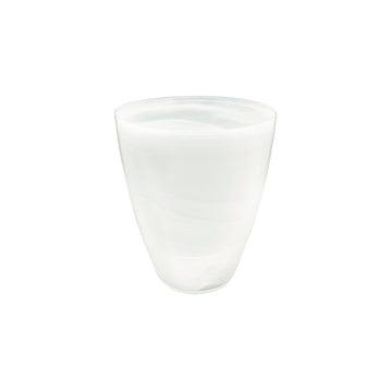 Alabaster White Small Round Vase