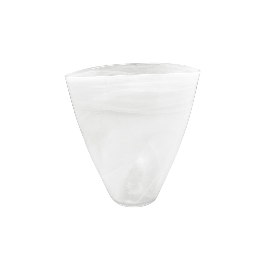 Alabaster White Large Oval Vase