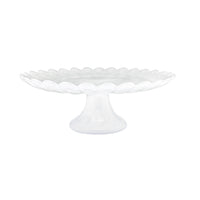 Alabaster White Scalloped Small Cake Stand